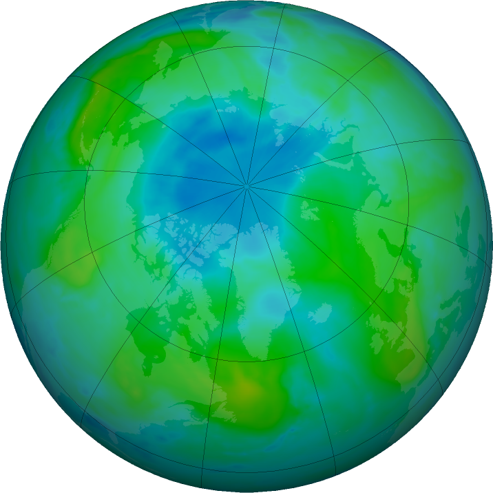 Arctic ozone map for 29 August 2020